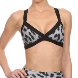 POP ACTIVE by Poprageous Jasmine Leopard Bralette Sports Bra size Small